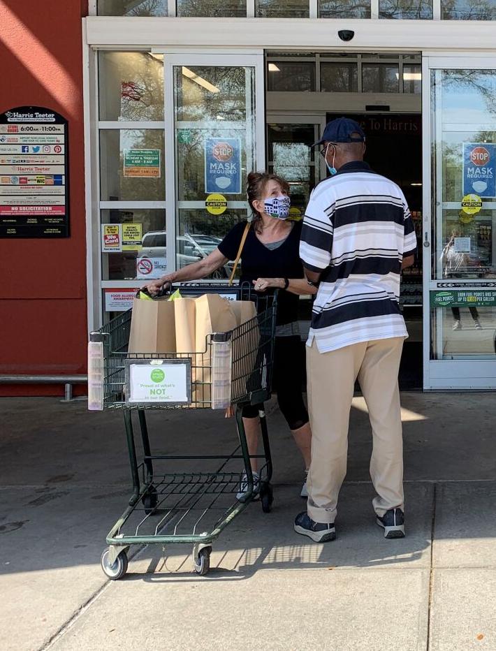 Glenn Garvin greeting customer